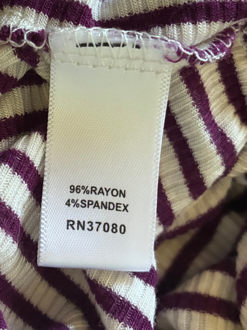 Cato Burgundy White Striped Scoop Neck Top Sz XL - Picture 6 of 7